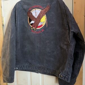 Carhartt Gray Bomber Jacket with Eagle Embroidery